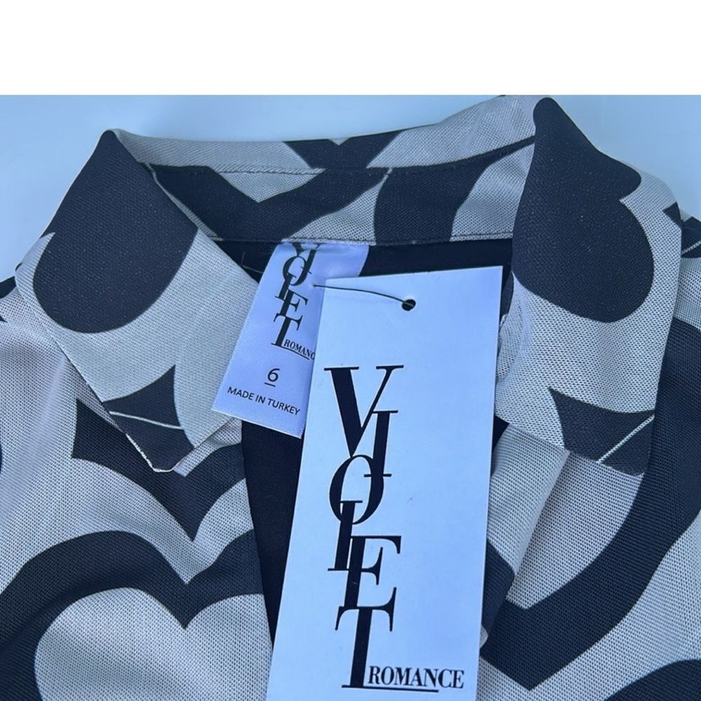NWT ASOS | Violet Romance | Collared Mesh Mini Dress in Heart Print - Picture 8 of 8